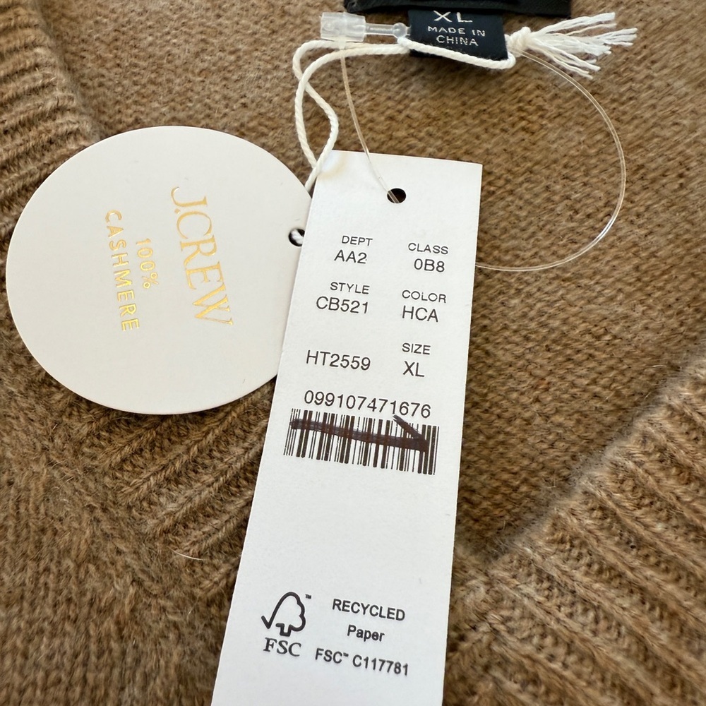 J. Crew Relaxed midweight cashmere V-neck sweater XL - Picture 3 of 12